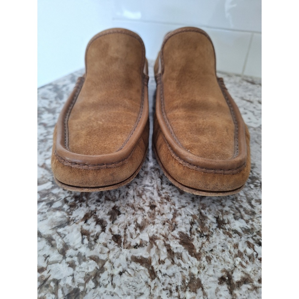 Gucci Italy Brown‎ Suede Leather Driving Loafers Mens 10D Designer Dress Loafers - Picture 2 of 14